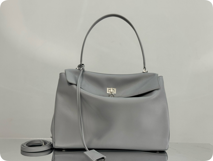 【高仿女包推薦】巴黎世家 BALENCIAGA RODEO BAG 水雲灰平紋 /三個尺寸