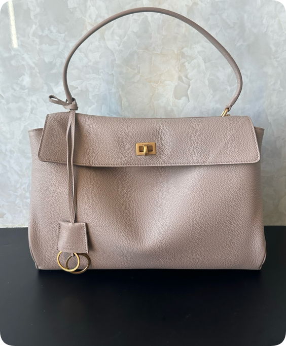 【高仿女包推薦】巴黎世家 Balenciaga Rodeo  芝麻色/三個尺寸