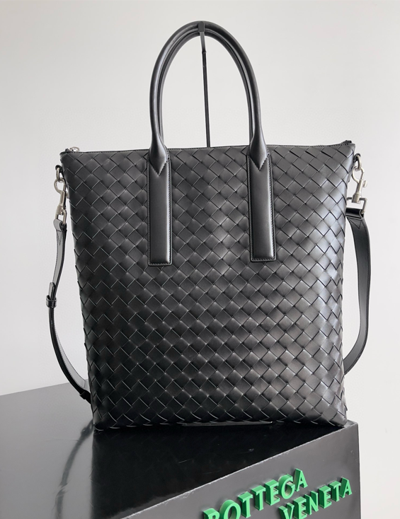 【高仿男包推薦】BV 2025 新品 男士 Intrecciato 編織柔軟公文包