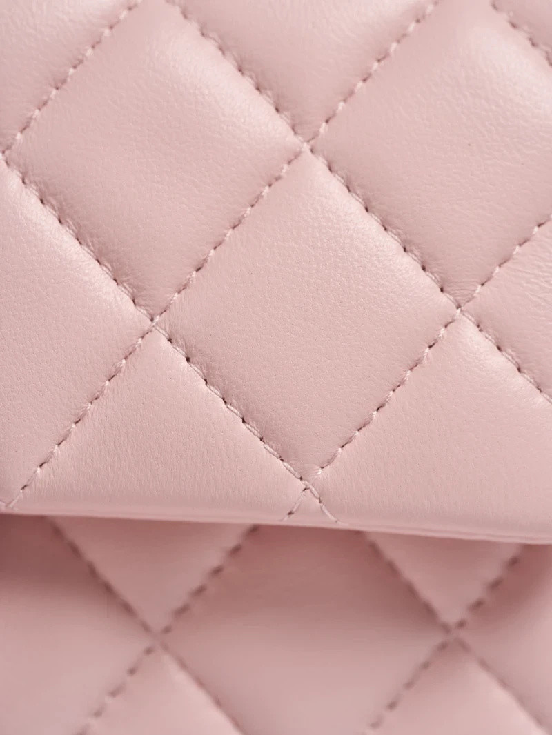 chanel高仿 cf手柄包 淡粉色 (2)