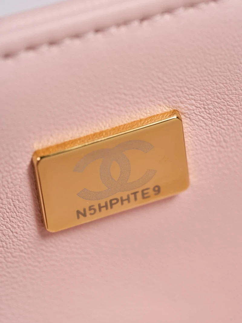 chanel高仿 cf手柄包 淡粉色 (9)