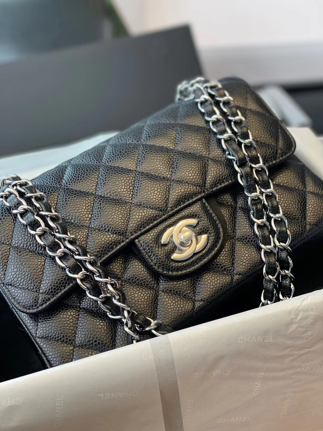 chanel高仿 cf23 黑銀 (1)