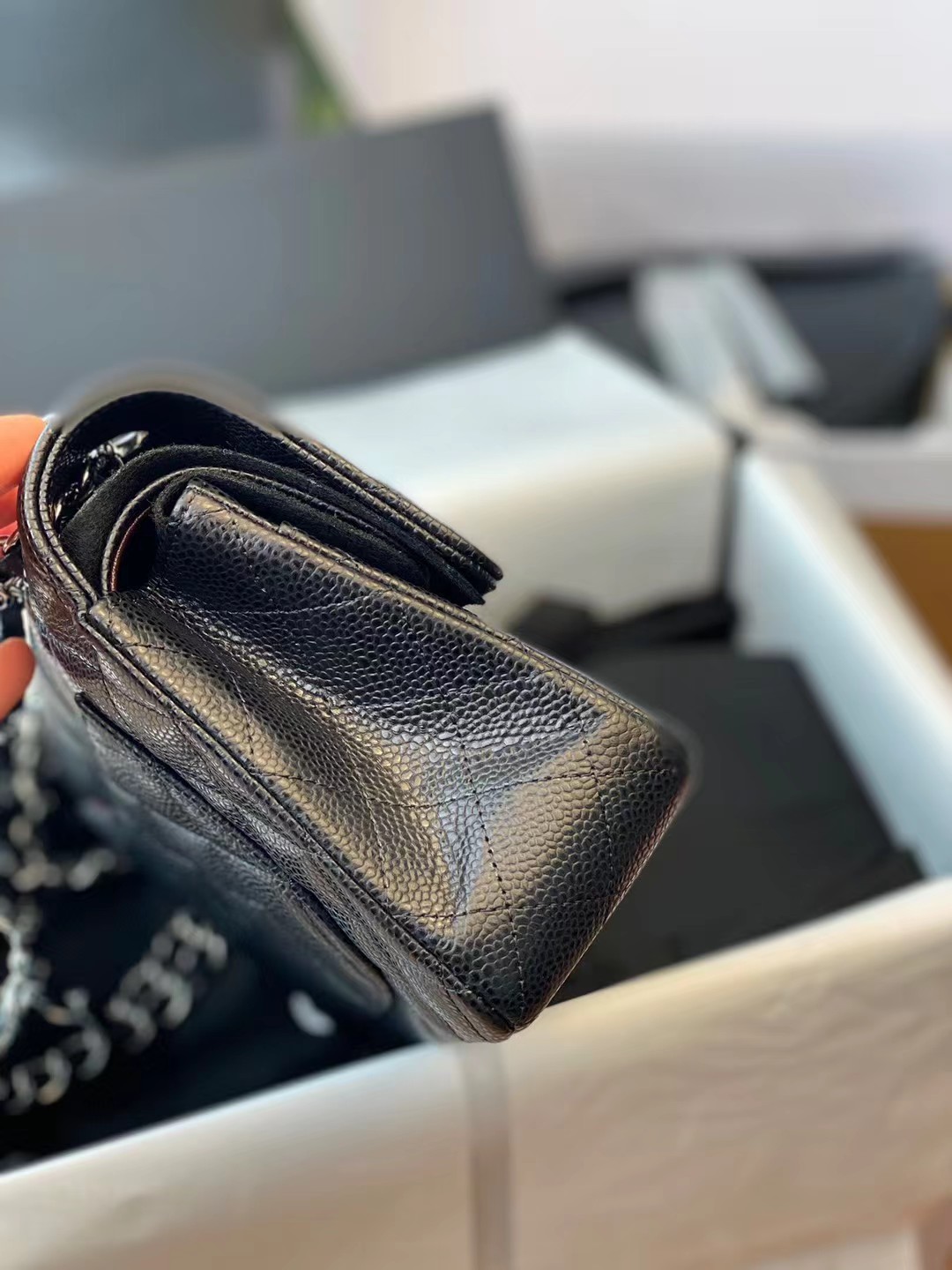 chanel高仿 cf23 黑銀 (2)