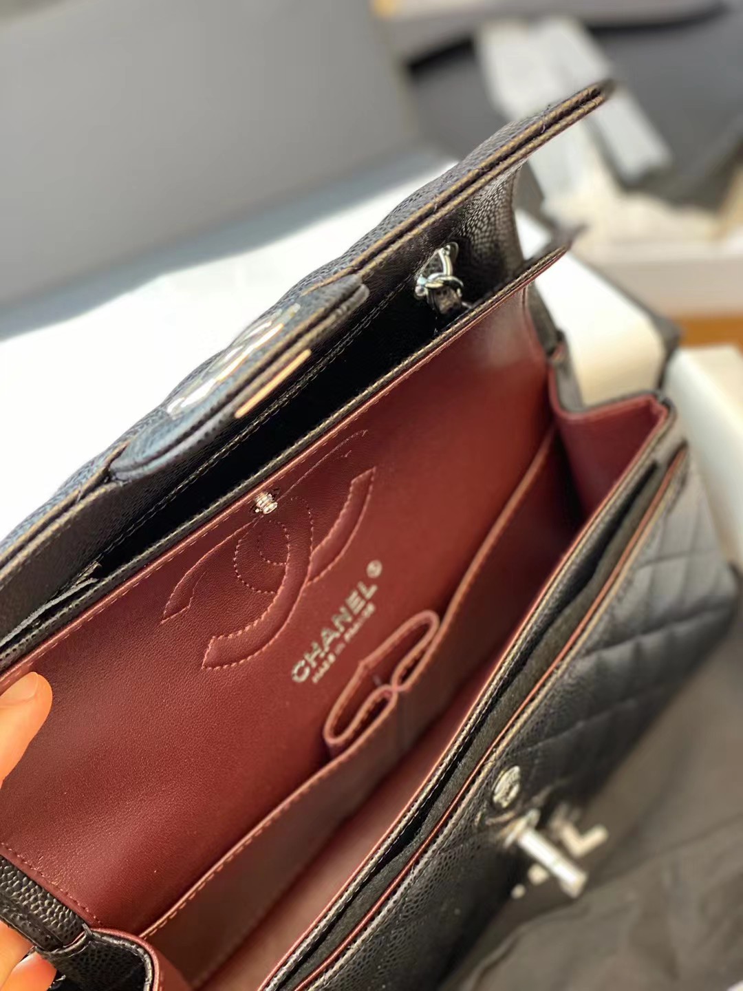 chanel高仿 cf23 黑銀 (6)