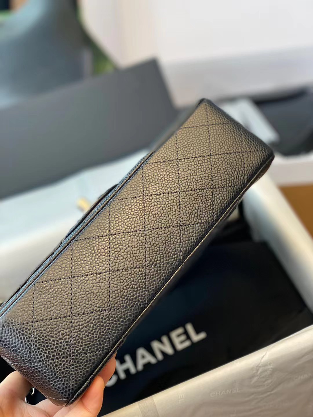 chanel高仿 cf23 黑銀 (7)