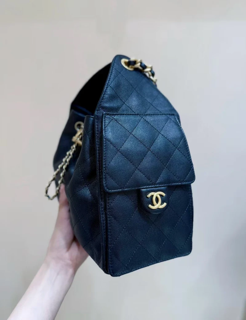 chanel 25bag 黑金 (6)