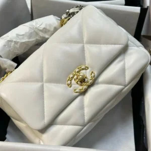 chanel高仿19bag 白色 (1)
