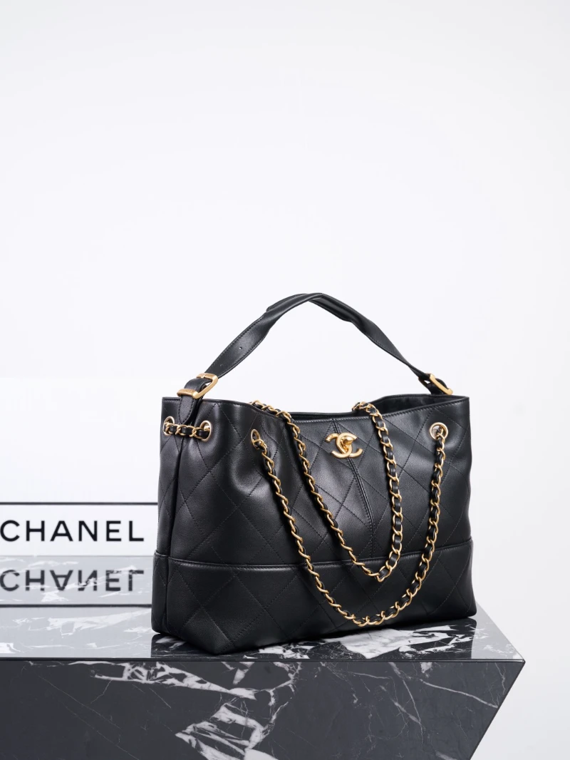 高仿chanel 25 a 小牛皮 黑金 (5)
