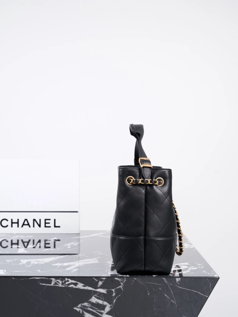 高仿chanel 25 a 小牛皮 黑金 (6)