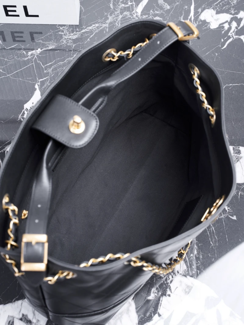 高仿chanel 25 a 小牛皮 黑金 (8)