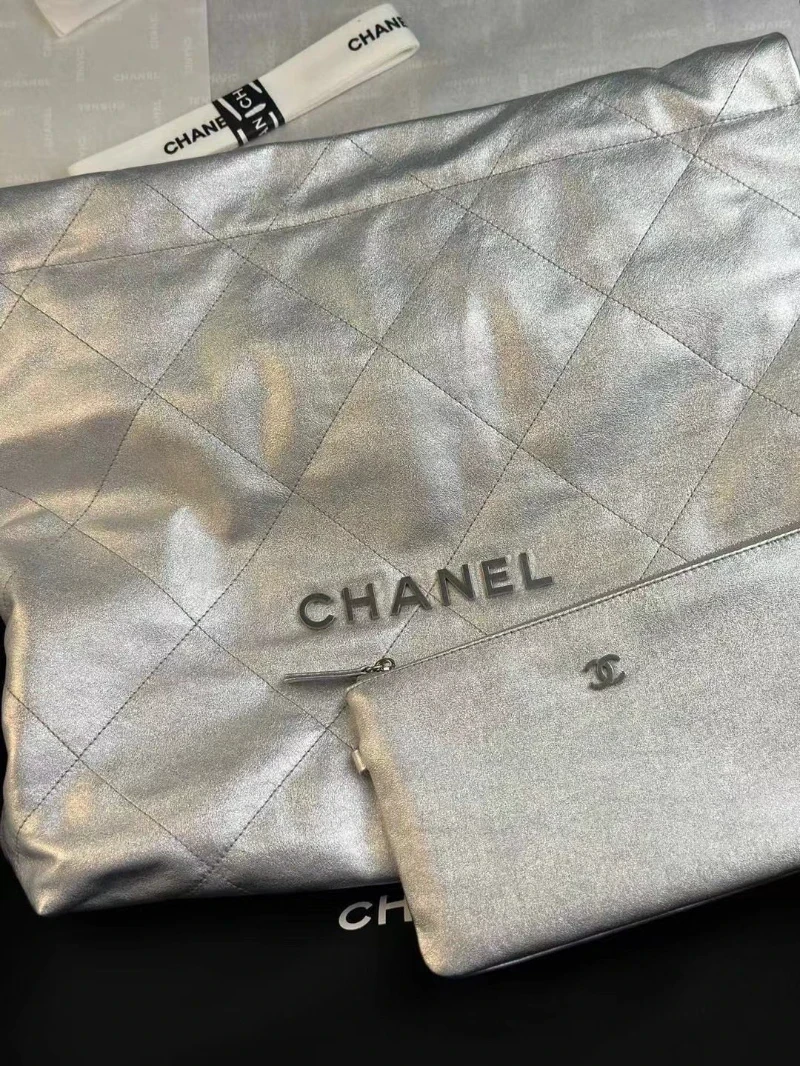 chanel高仿 22bag 銀色 (2)