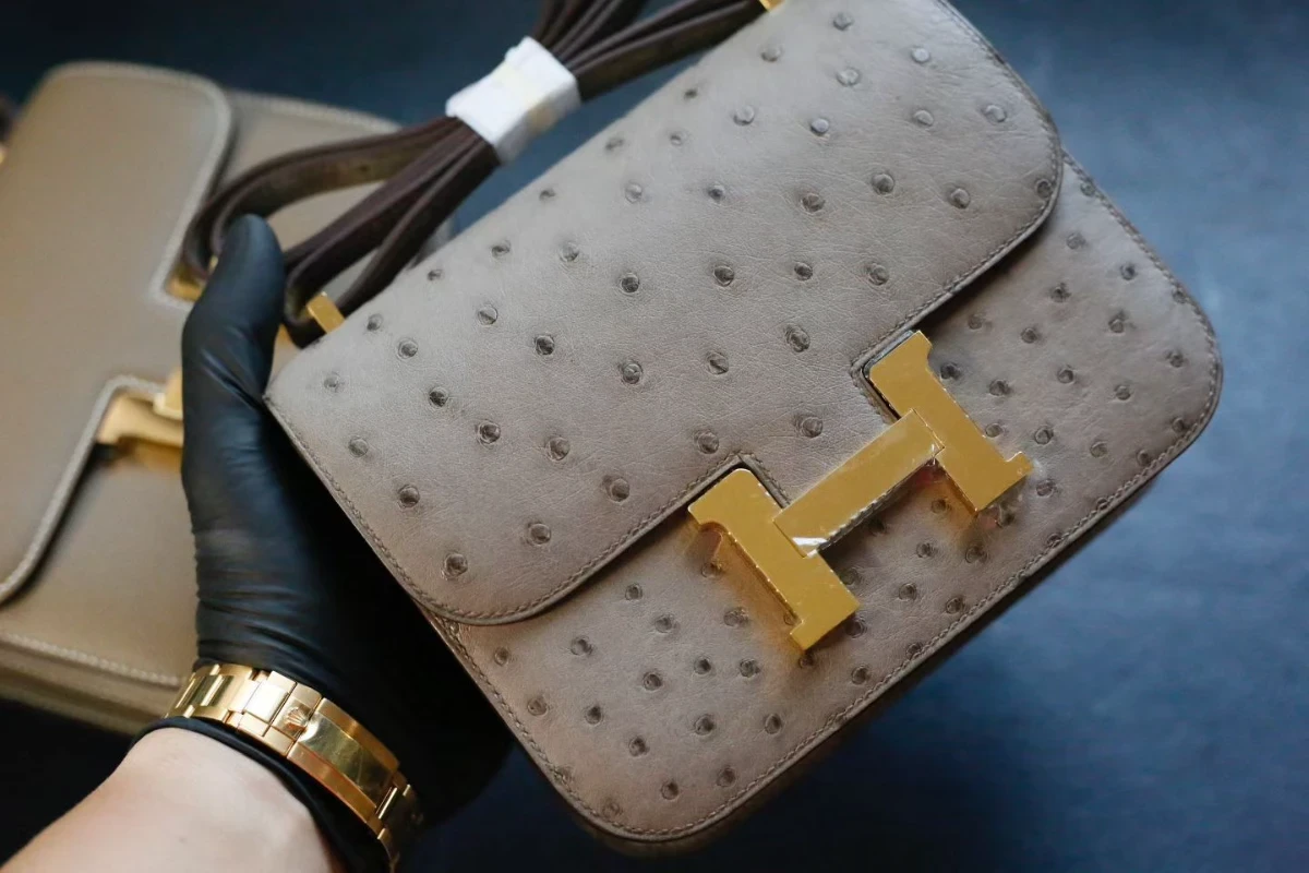 hermes高仿 康康19 大象灰 鴕鳥皮