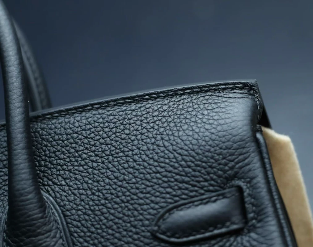 hermes高仿 柏金包25 黑色款 (5)
