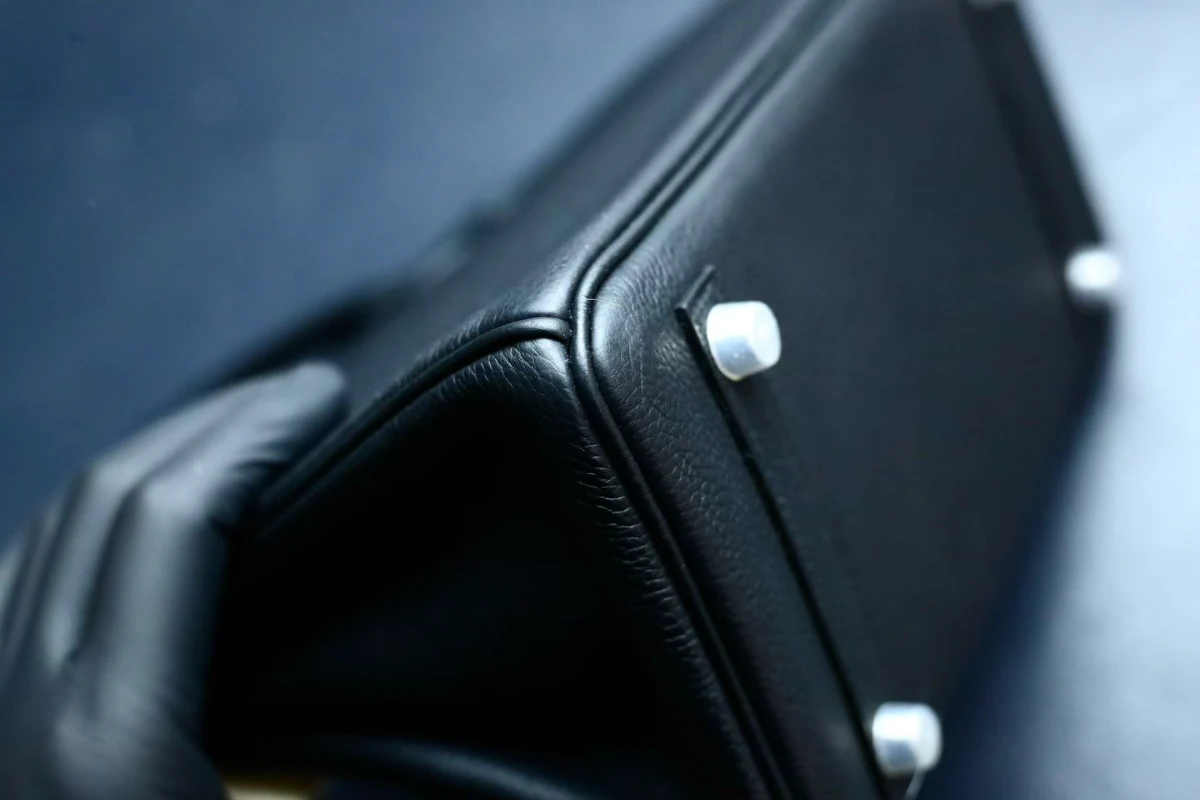 hermes高仿 柏金包25 黑色款 (7)