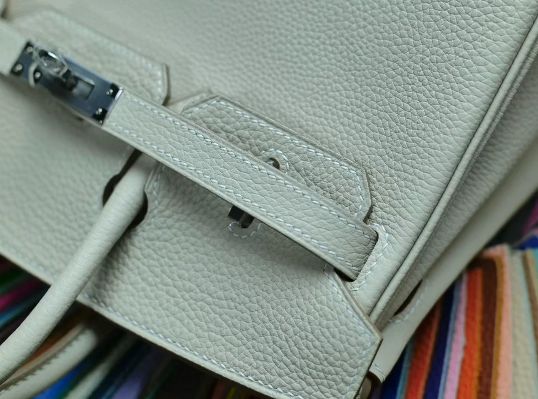 hermes高仿 birkin25 奶昔白 (2)