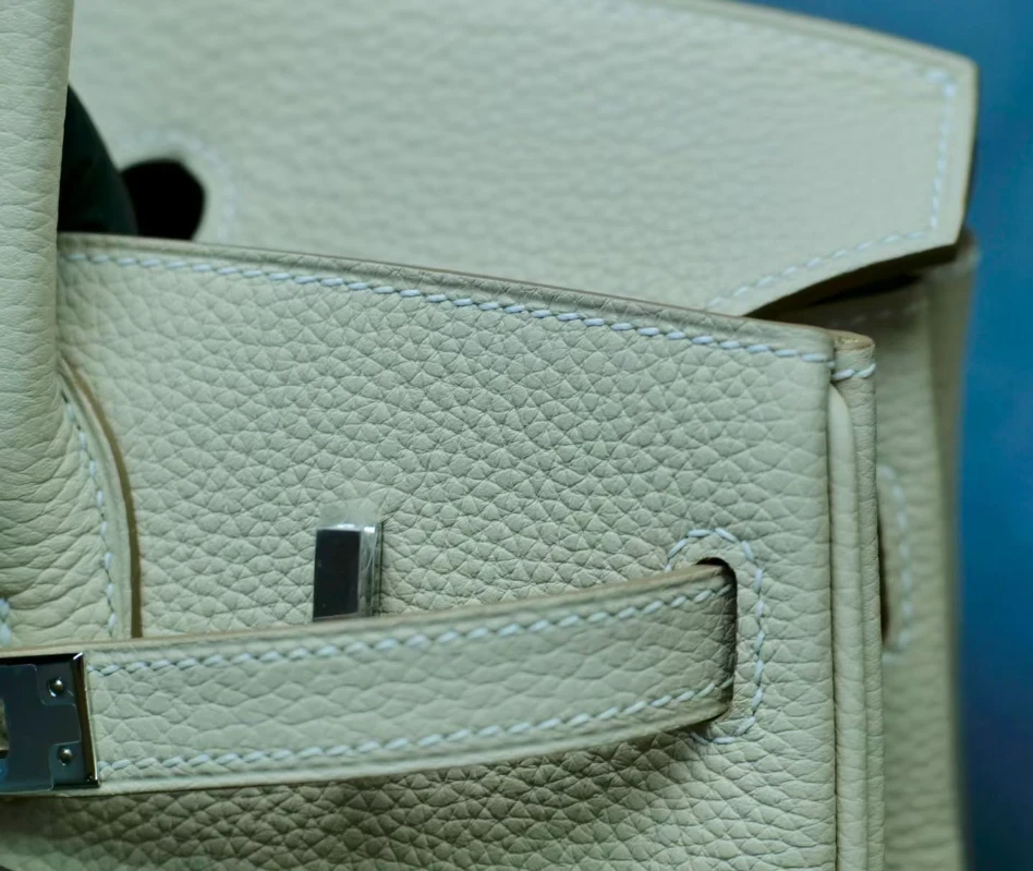 hermes高仿 birkin25 奶昔白 (5)