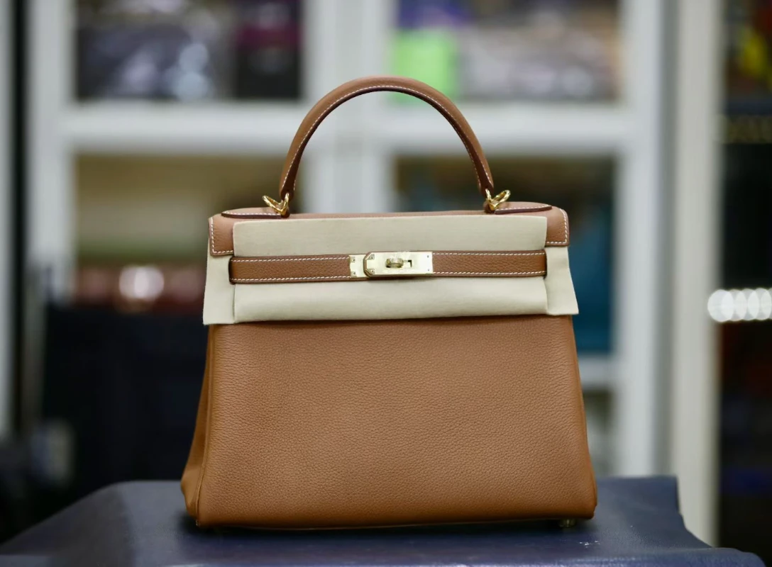 hermes高仿 kelly 28 金棕 (1)