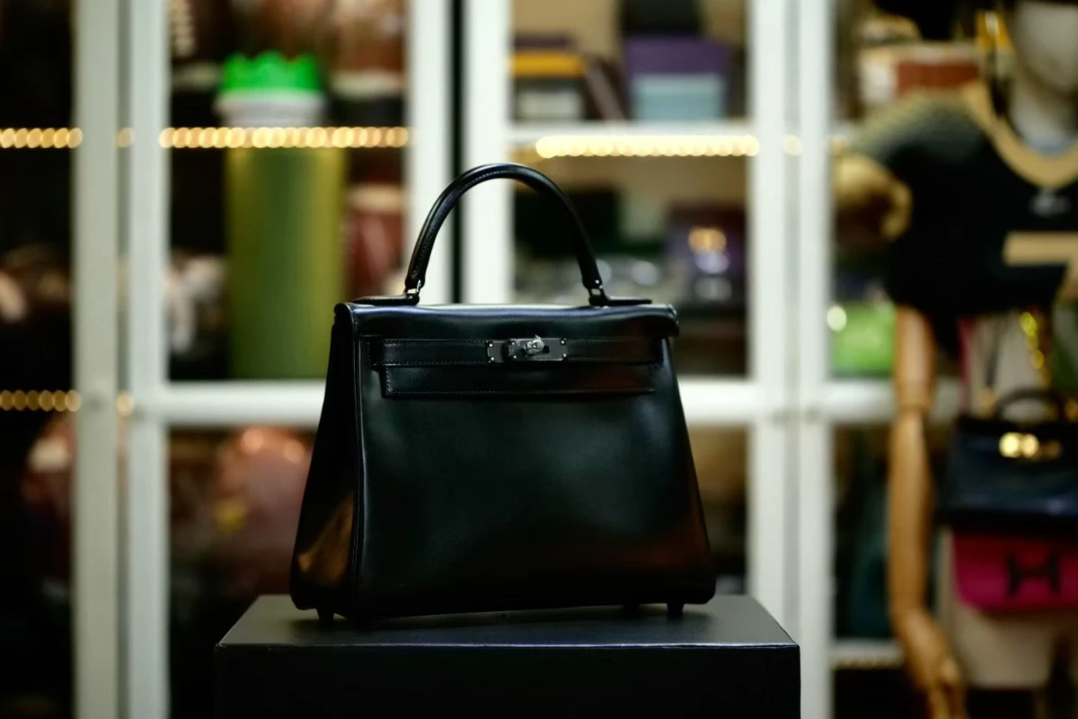 hermes kelly 黑色 box皮 (1)