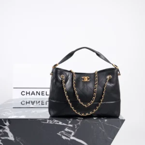 高仿chanel 25 a 小牛皮 黑金 (1)