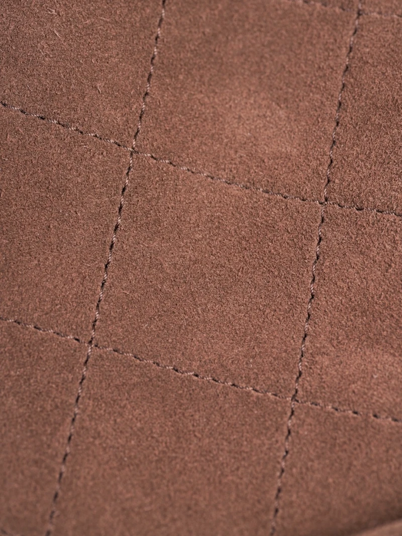 高仿香奈兒郵差包 麂皮 焦糖色 (2)