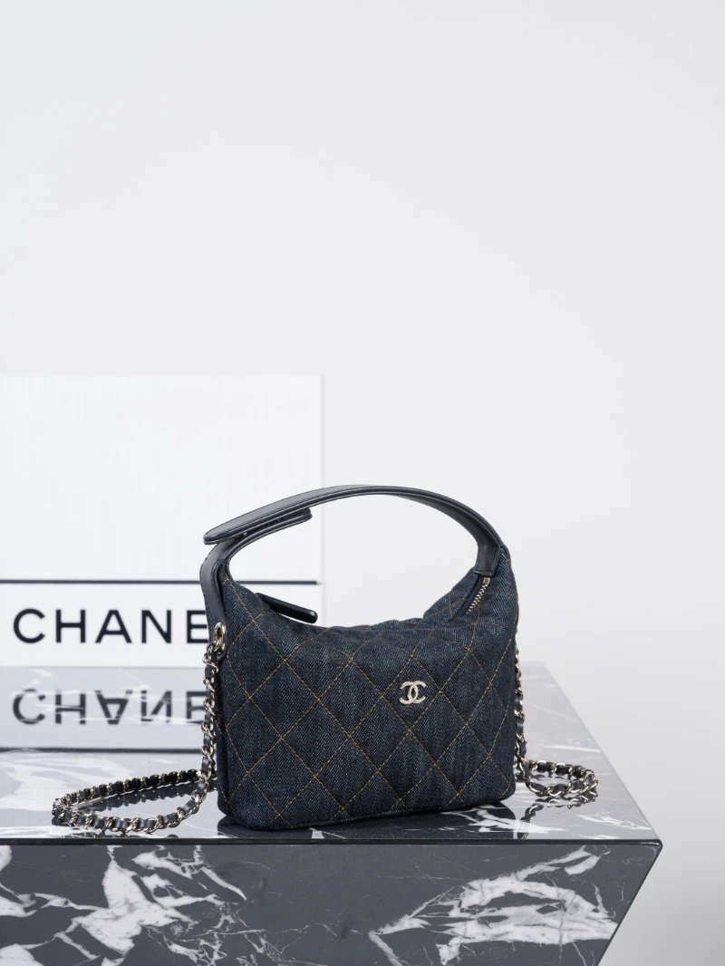 高仿香奈兒 hobo 飯盒包｜丹寧款 (5)