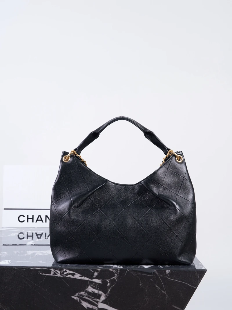 chanel高仿 hobo 黑金 牛皮 (3)