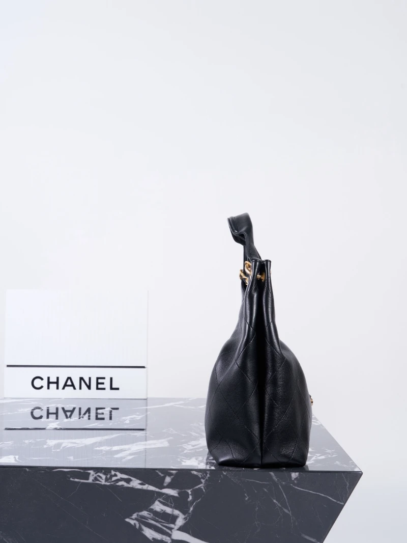 chanel高仿 hobo 黑金 牛皮 (5)