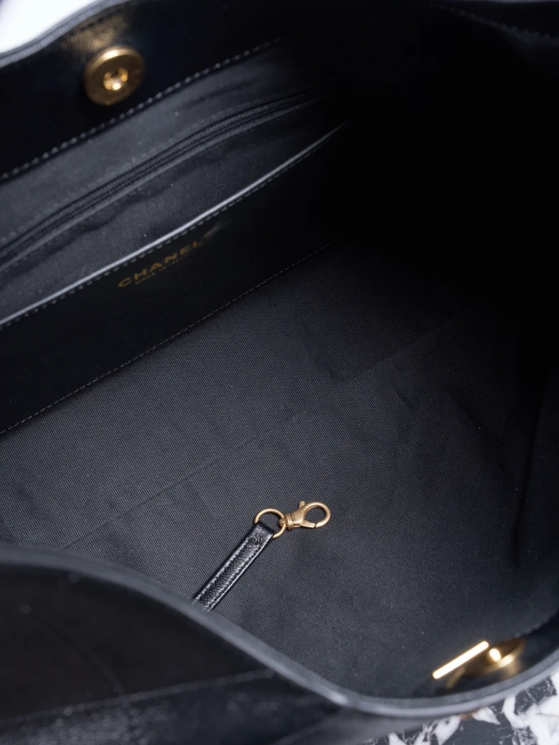 chanel高仿 hobo 黑金 牛皮 (7)