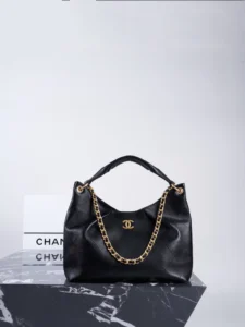 chanel高仿 hobo 黑金 牛皮 (1)